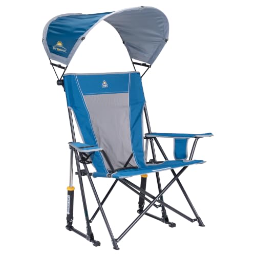 GCI Outdoor Sunshade Rocker Outdoor Folding Chair with Canopy – Neptune Blue