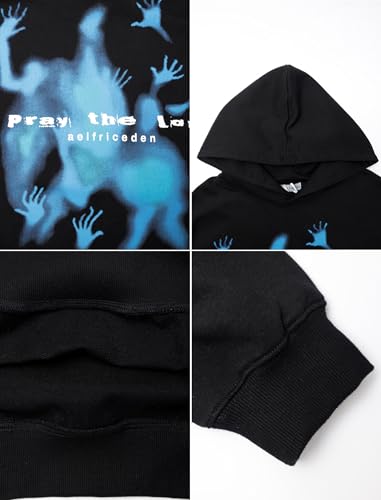 Aelfric Eden Small Black Graphic Oversized Hoodie - Casual Streetwear Sweater