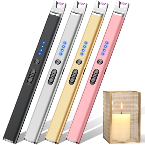 Rechargeable Electric Candle Lighters Set - Windproof, Safe, USB Long Stem with Variations