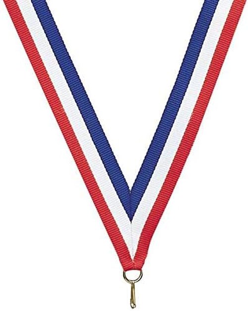 Express Medals Engraved Scholastic Academic Award Medals - Pack of 10 with RWB Neck Ribbons