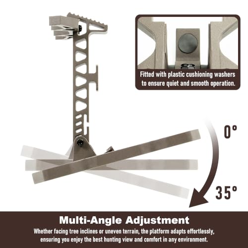 11.8 x 12-Inch Saddle Hunting Platform with Angle Adjustment & Anti-Slip, Brown