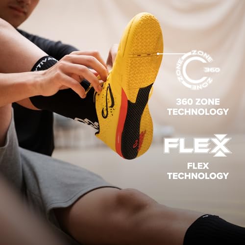 SENDA Ushuaia Pro 2.0 Indoor Futsal Shoes - Women 10 / Men 9, Yellow, Unisex Adult & Youth
