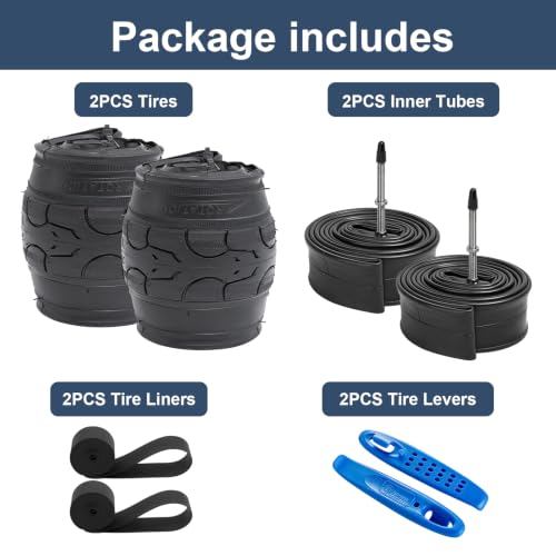2 Pack 700x28C Road Bike Tires - Black 01, Compatible with 26-30C