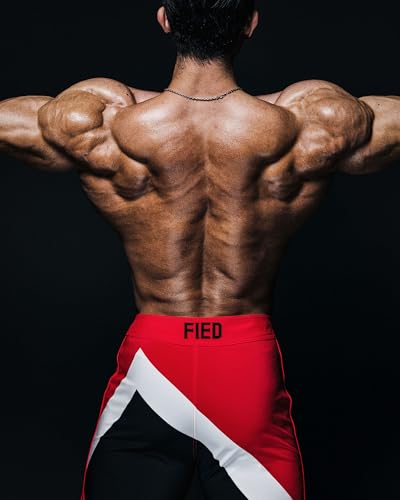 FIED IFBB 15-Inch Men's Physique Competition Posing Shorts - Mountain Red
