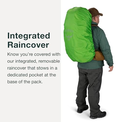 Osprey Rook 65L Hiking Backpack - Gray, Adjustable Fit & Raincover - Variation of 65L / Dark Charcoal/Silver Lining