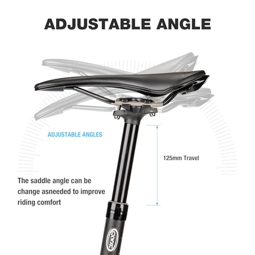 Bike Dropper Seat Post 27.2mm 125mm Travel - Adjustable Mountain & Gravel Bike Post - 30.9mm Variation