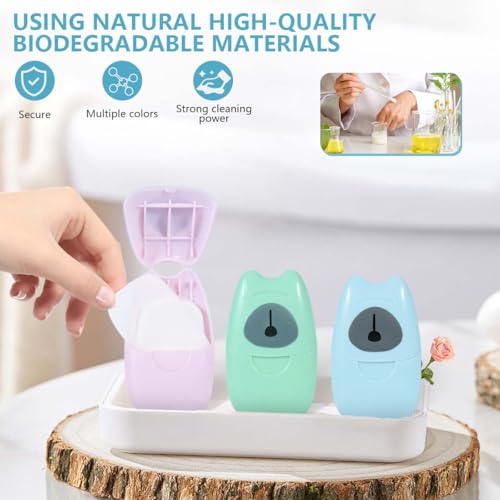 Colorful 6-Box Mini Portable Soap Paper Sheets for Travel Camping Hiking - 300 Sheets