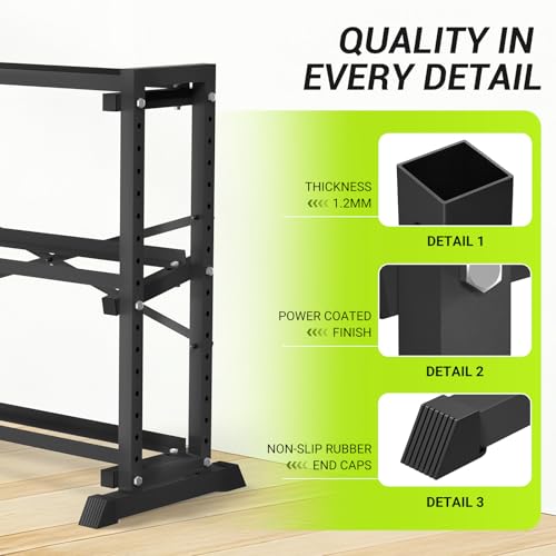 Eocnrhe Adjustable 3-Tier Dumbbell & Kettlebell Rack Stand - 18.7"D x 33.3"W x 35.8"H