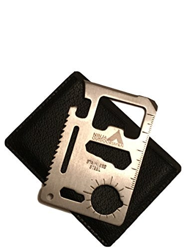 11 in 1 Stainless Steel Credit Card Survival Tool - Compact Multi-Tool for Camping & Emergency