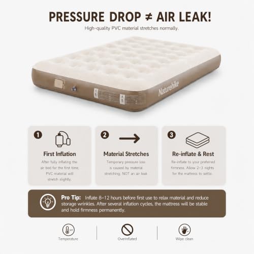 California King Air Mattress with Rechargeable Built-in Pump - Portable Inflatable Bed for Home & Camping