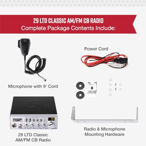 CB Radio Cobra 29 LTD Classic AM/FM Emergency Communication - 40 Channels, Instant Channel 9, 4W, Black - Variation: Standard, 29 LTD Classic, CB Radio