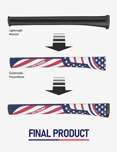 Pistol Golf Putter Grip 2.0 USA Blue - Comfortable Polyurethane, Unique Parallel Design