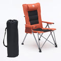 LUBEDCY Orange Folding Reclining Camping Chair with Footrest, 5-Position Adjustable Lounge Chair, Heavy Duty, Portable Outdoor Seat