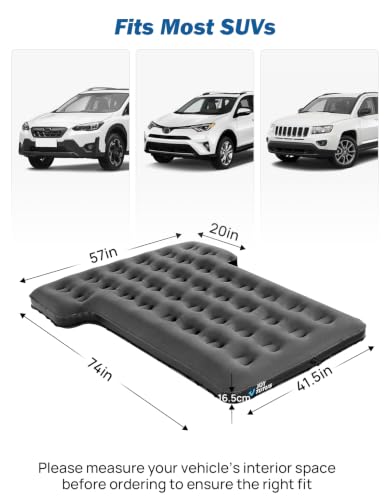 Black SUV Air Mattress Camping Bed for Cars & Trucks - Double Support