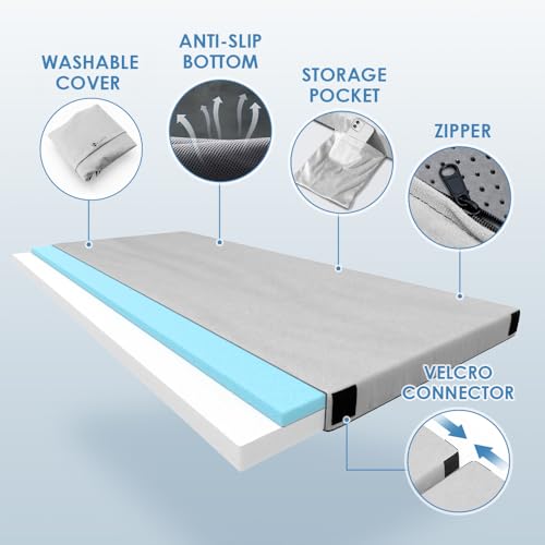 KingChii Grey Memory Foam Camping Mattress 75x30x3 Inch Portable Travel Bed