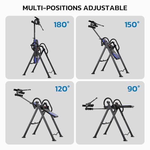 YOLEO Deep Blue Gravity Inversion Table for Back Pain Relief 2026