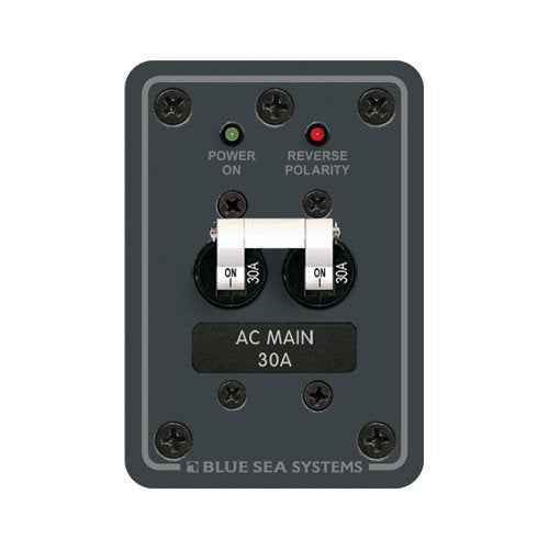 Blue Sea Systems 30A Traditional Metal AC Main Panel - Marine & RV Power Distribution