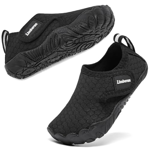 6 Pack Toddler Water Shoes for Girls and Boys Non-Slip Beach & Swimming Shoes - Black