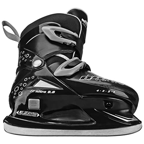 Lake Placid Boys Nitro 8.8 Adjustable Ice Skates Grey Small 11-13