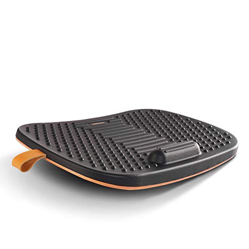 FEZIBO Standing Desk Mat with Anti-Fatigue Bar - Obsidian Black, Medium