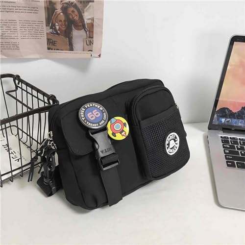 Men's Crossbody Bag Messenger Sling Shoulder Bag with Space Badge