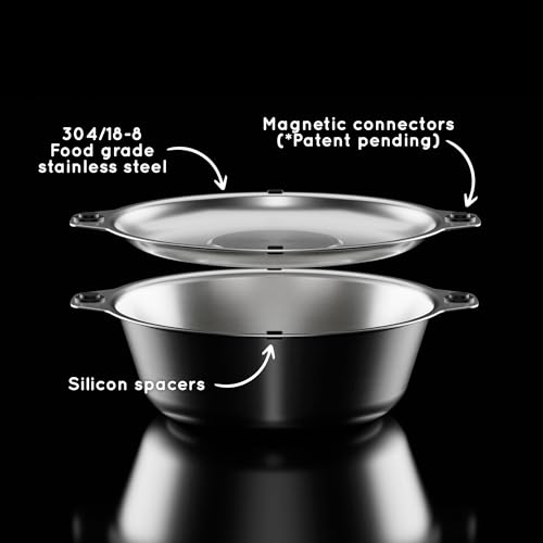 Full Windsor Magware Magnetic Plates and Bowls Set - 4 Pcs Outdoor Camping Mess Kit