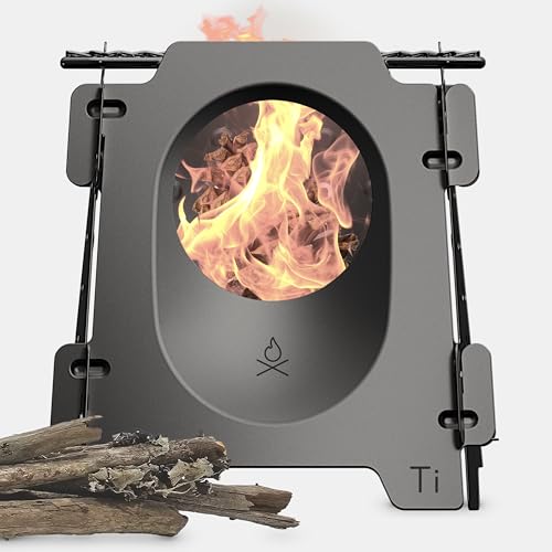 Ultralight Titanium Camping Wood Stove - Foldable Backpacking & Bushcraft Stove