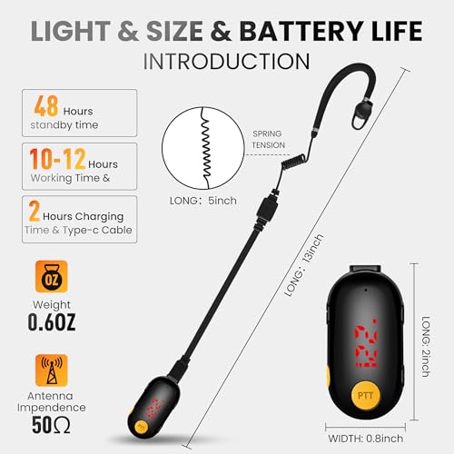Mini Walkie Talkies 3-Pack, Compact Two-Way Radios with Ear Hooks