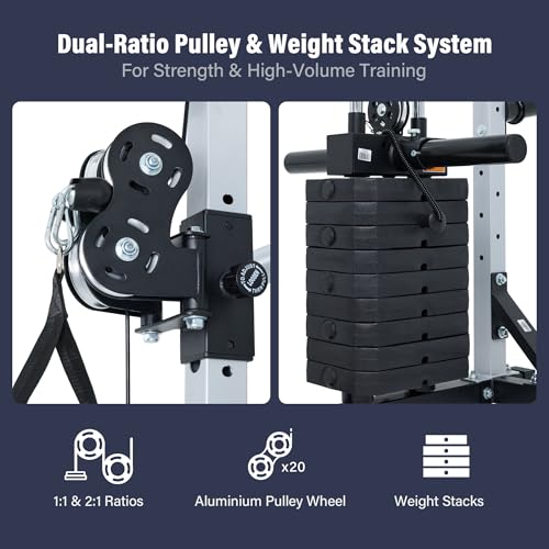 Home Gym Smith Machine with Weight Stacks BK MAX V - 2500LB Capacity