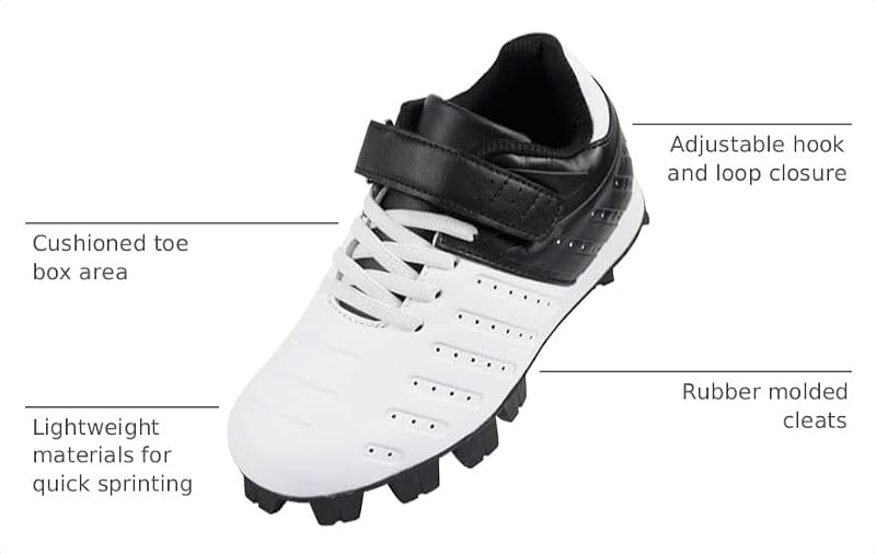 Kids' Baseball Cleats Athletic Youth Softball Shoes - 11 Little Kid / Black