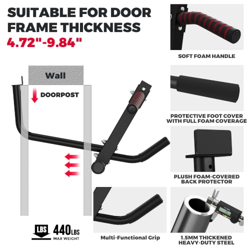 Doorway Pull Up Bar - Heavy Duty Multi-Grip Exercise Bar for Home Fitness
