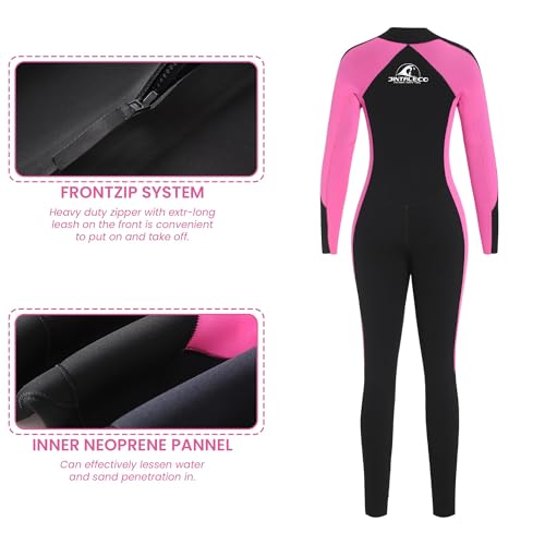 Pink 4mm/3mm Wetsuit for Women - Neoprene Surfing & Water Sports Gear - Tall Size