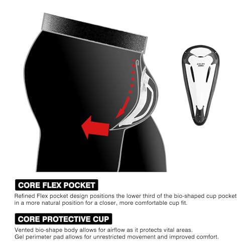 Men's Cut-Resistant Compression Hockey Pants with Bio-Flex Cup - Medium