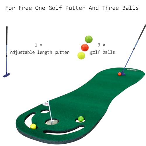 Indoor Outdoor Golf Putting Green Mat Set - Practice and Improve Your Short Game