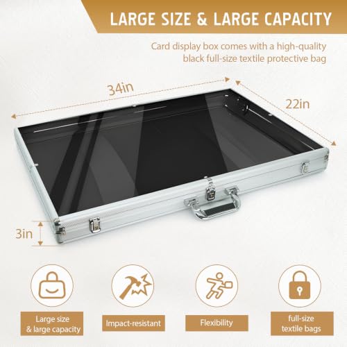 34x22 Inch Trading Card Display Case with Lock and Transport Bag