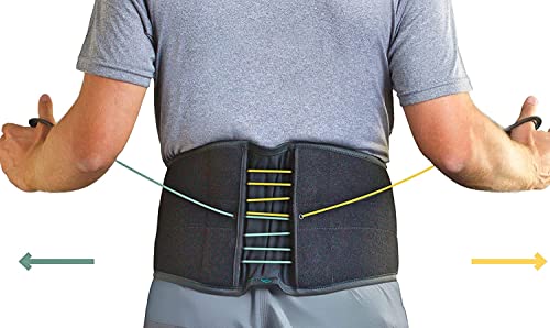 ASPEN Quikdraw PRO Back Brace Black Medium - Lumbar Support for Lower Back Pain