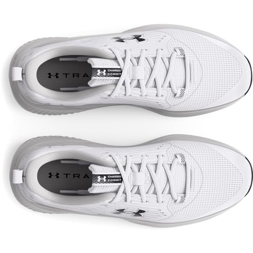 Under Armour Women's Charged Commit Trainer 4 Shoes - White/Distant Gray/Black, Size 10