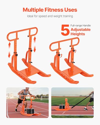 VEVOR Multi-Function Weight Sled for Push-Pull Strength Training - Orange Handle