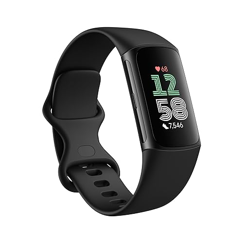 Fitbit Charge 6 Fitness Tracker with Heart Rate, GPS, Water-Resistant, Obsidian