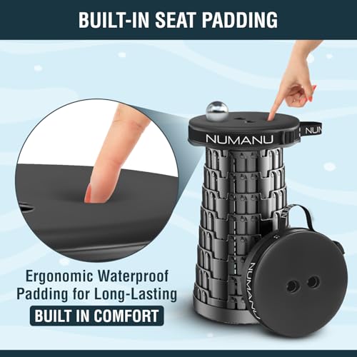 2-Pack Padded Collapsible Stool for Adults - Adjustable, Lightweight & Heavy Duty