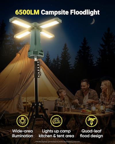 SakerNeo 20000mAh Rechargeable Camping Light with Stand - Green