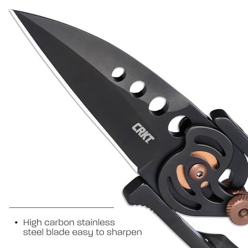 CRKT Snap Lock EDC Folding Knife with Cam Lock - Black, Model 5102NK