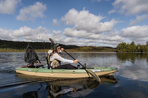 Pelican Sentinel 100X Angler Sit-On-Top Fishing Kayak - Fade Black Green, Lightweight, 9'6"