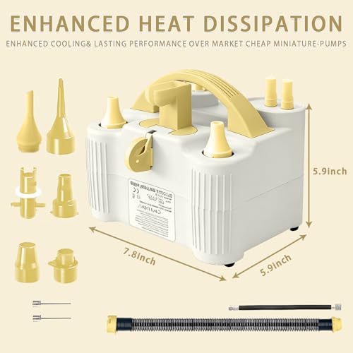 White 4-in-1 Electric Balloon Pump for All Balloons & Inflatables - Portable High Power
