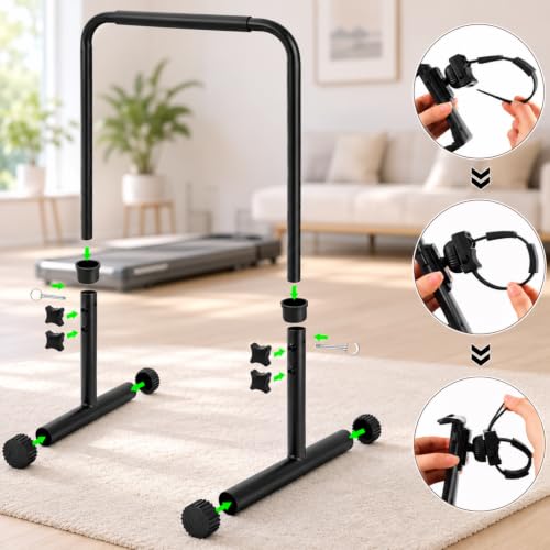 Leinuosen Walking Pad Handle Bar with Phone Holder, Adjustable 30.7-39.37 Inch