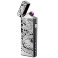 Rechargeable Plasma Lighter with Dragon Design - Black Dragon Pocket Lighter for Men