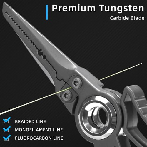 7-Inch Fishing Pliers with Titanium Coating Saltwater-Resistant Line Cutter & Hook Remover