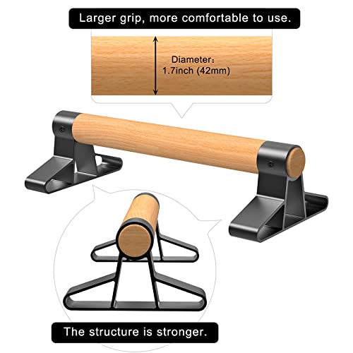 Wood Push Up Bars Parallettes for Calisthenics Handstand Training - 15.7"