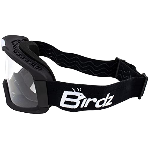 Pelican Black Fitover Padded ATV Motorcycle Goggles with Clear Lens - Variation Black-Clear