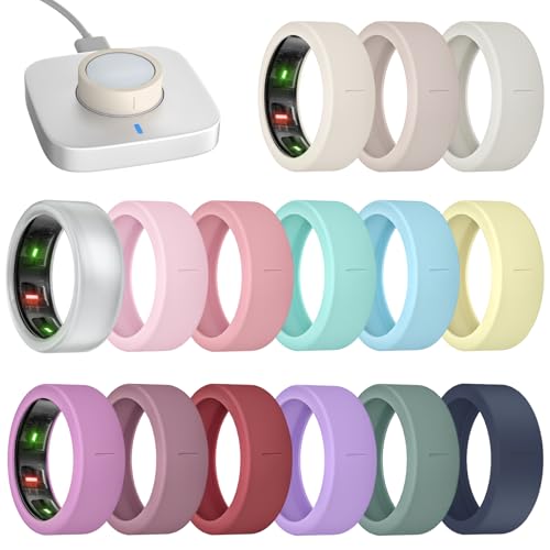 15 Pack Silicone Ring Covers for Oura Ring Gen 4/3 - Compatibility with Sleep and Fitness Trackers - Variation 2 S